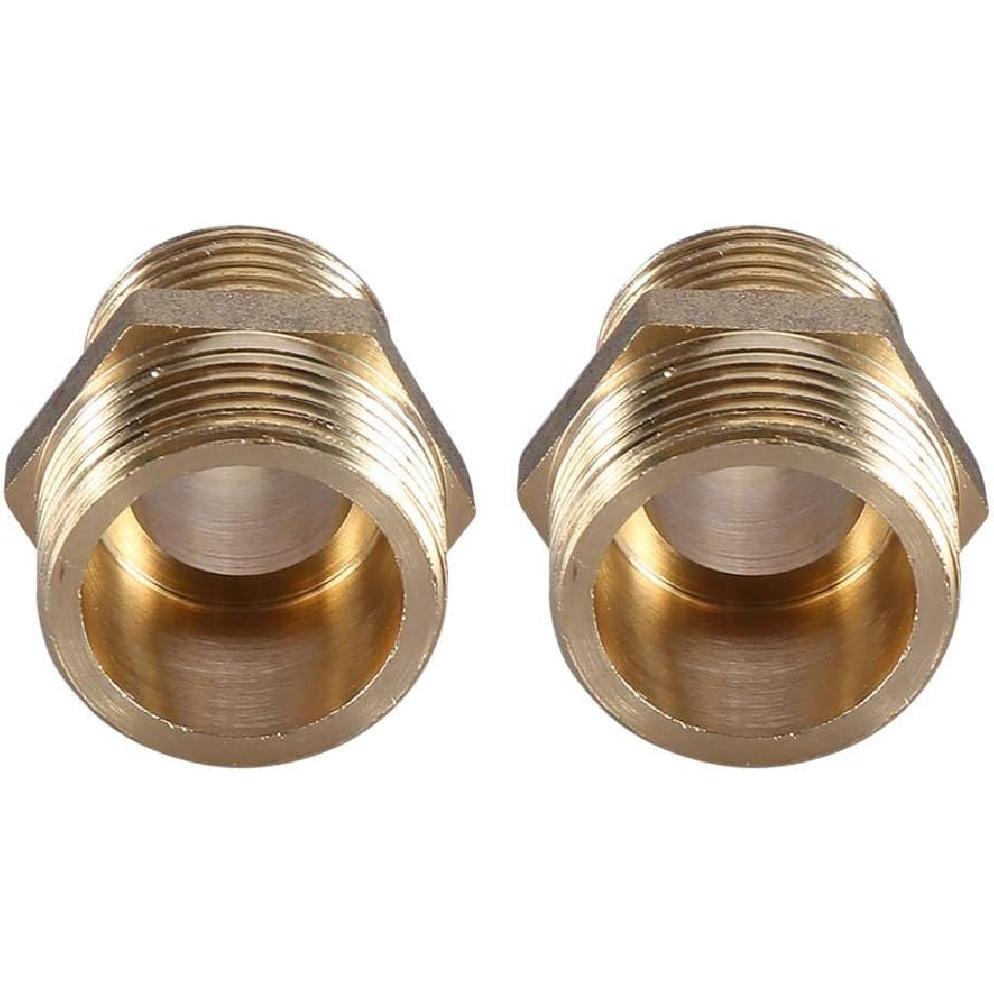 Brass Pipe Fitting,External Thread 3/4" To 1/2" Hex Nipple Reducing Male Pipe Water Tube Fitting Quick Set (Intensification)