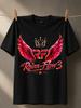 Reina Del Flow 3 With Red Rf Wings Crown Sparkling Script Lettering And Dramatic Queen Music Style Unisex All Tshirt