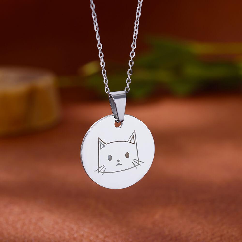 Cute Cat Stainless Steel Necklaces for Women Gold Color Animal Pet Pendant Necklaces Party Luxury Jewelry Birthday Gifts BFF