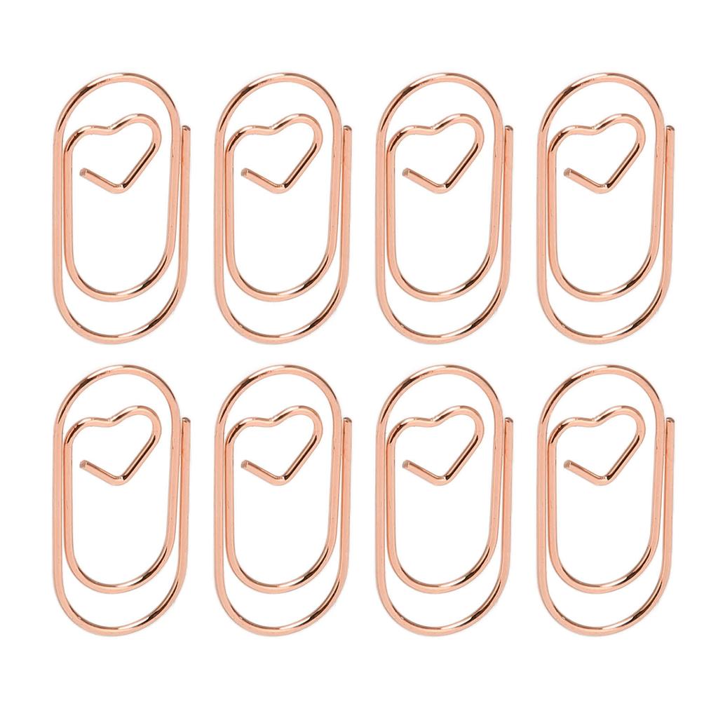 100pcs Paper Clips Portable Hrt Shape Rustproof Electroplated Metal Paperclips Supplies