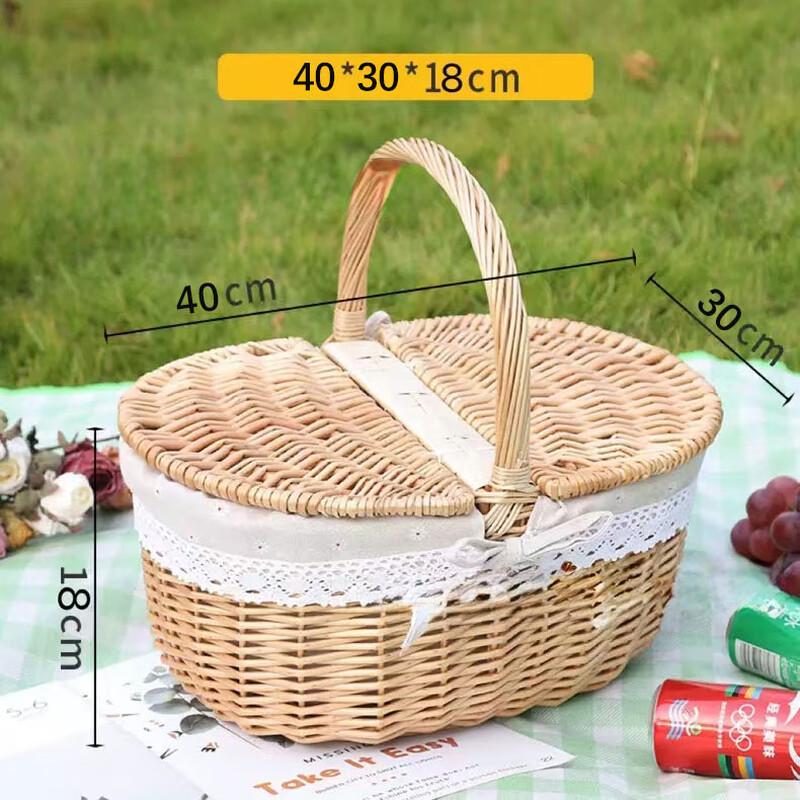 OEING Wicker Picnic and Storage Basket