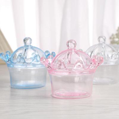 5 buc. Cutii pentru bomboane cu goluri transparente Cutie cadou coroana Cutie cu bomboane în formă de coroană Cutii creative pentru bomboane din plastic