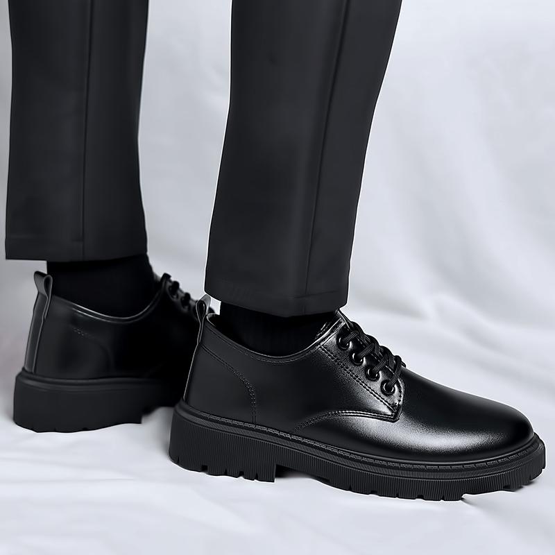 Luxury Men's Genuine Leather Business Formal Shoes British Style Men's Black Platform Lace Up Casual Shoes Zapatos De Cuero 2025