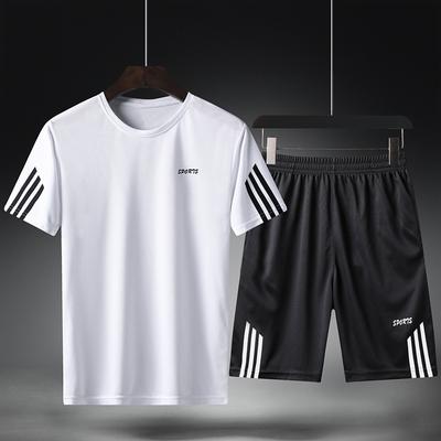 Mens Tracksuit Sportwear Set Casual Running Fitness Two -Piece Set