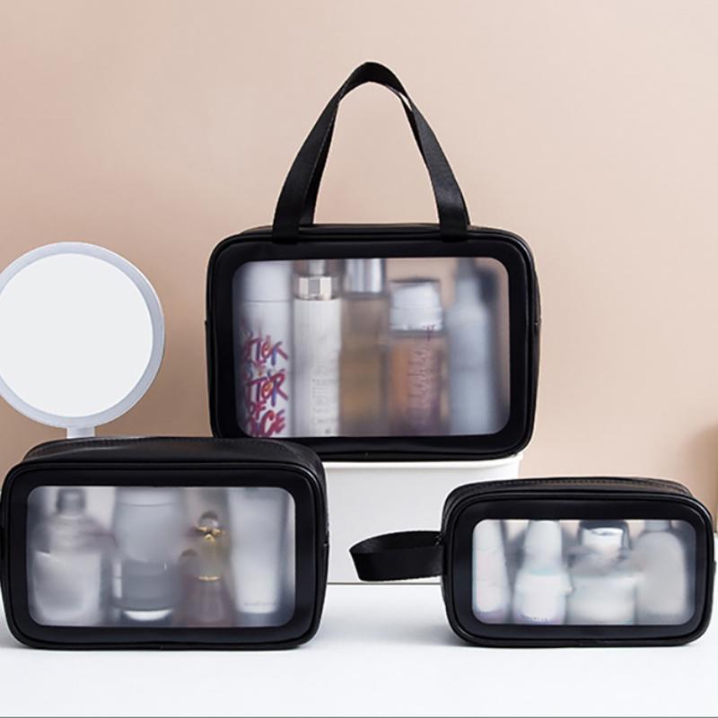 Pu Frauen Reise Aufbewahrungstasche Kosmetiktasche Make-up Tasche Reise Organizer Taschen wasserdichte Kulturtasche transparente Kosmetiktaschen