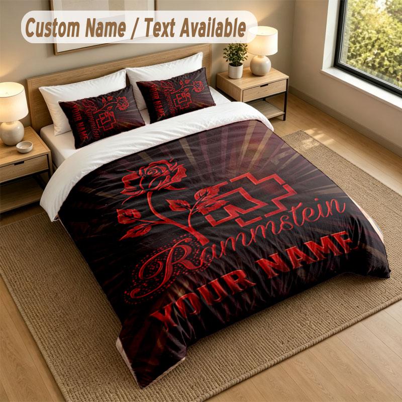 Bedding Set 1 Duvet Cover 2 Pillowcases Rammstein Print Soft Bed Linen Bedroom Decor