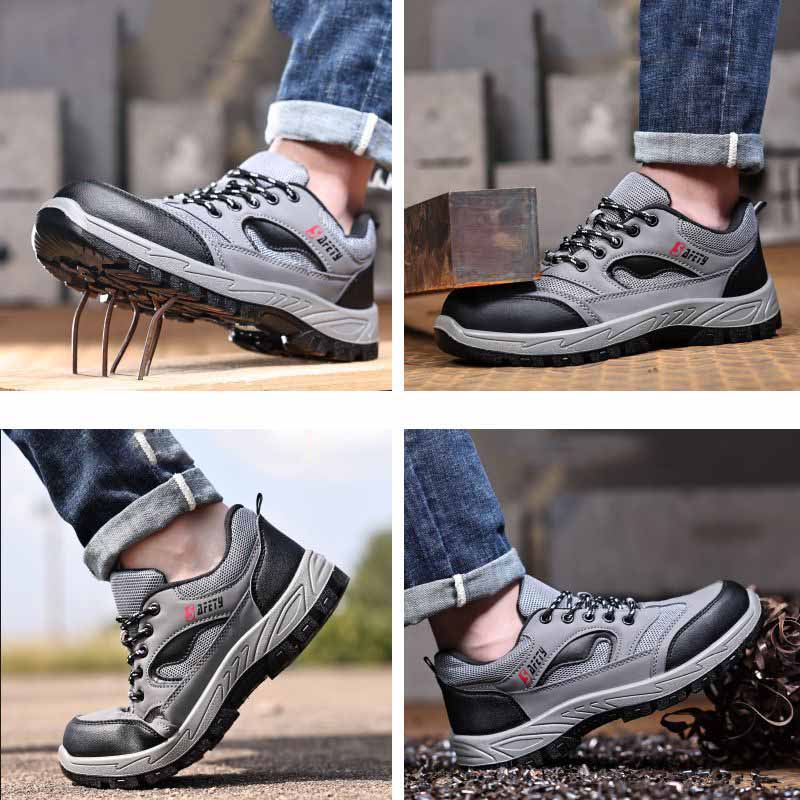 Oulylan Tactical Boots Anti Smashing Outdoors Labor Shoes Indestructible Comfortable Breathable Safety Work Boots Sneakers
