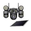 2-in-1 Solar CCTV Camera – Triple Lens with LED Night Vision, Wireless WiFi/4G Network IP Camera