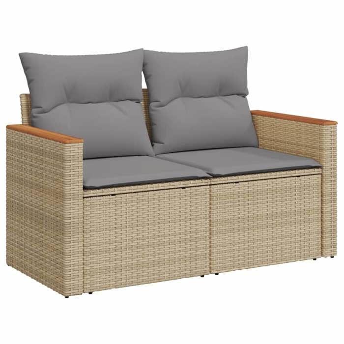 VidaXL Salon de Jardin avec Coussins 4 pcs, Canapés de Terrasse, Ensemble de Meubles de Patio, Mobilier d'Extérieur, Mélange 3225765