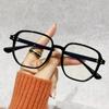 Professional Ultra Light Matte Tea Myopia Eyeglasses Fashionable Anti Blue Light Near Sight Glasses Women  Large Frame Eyewear