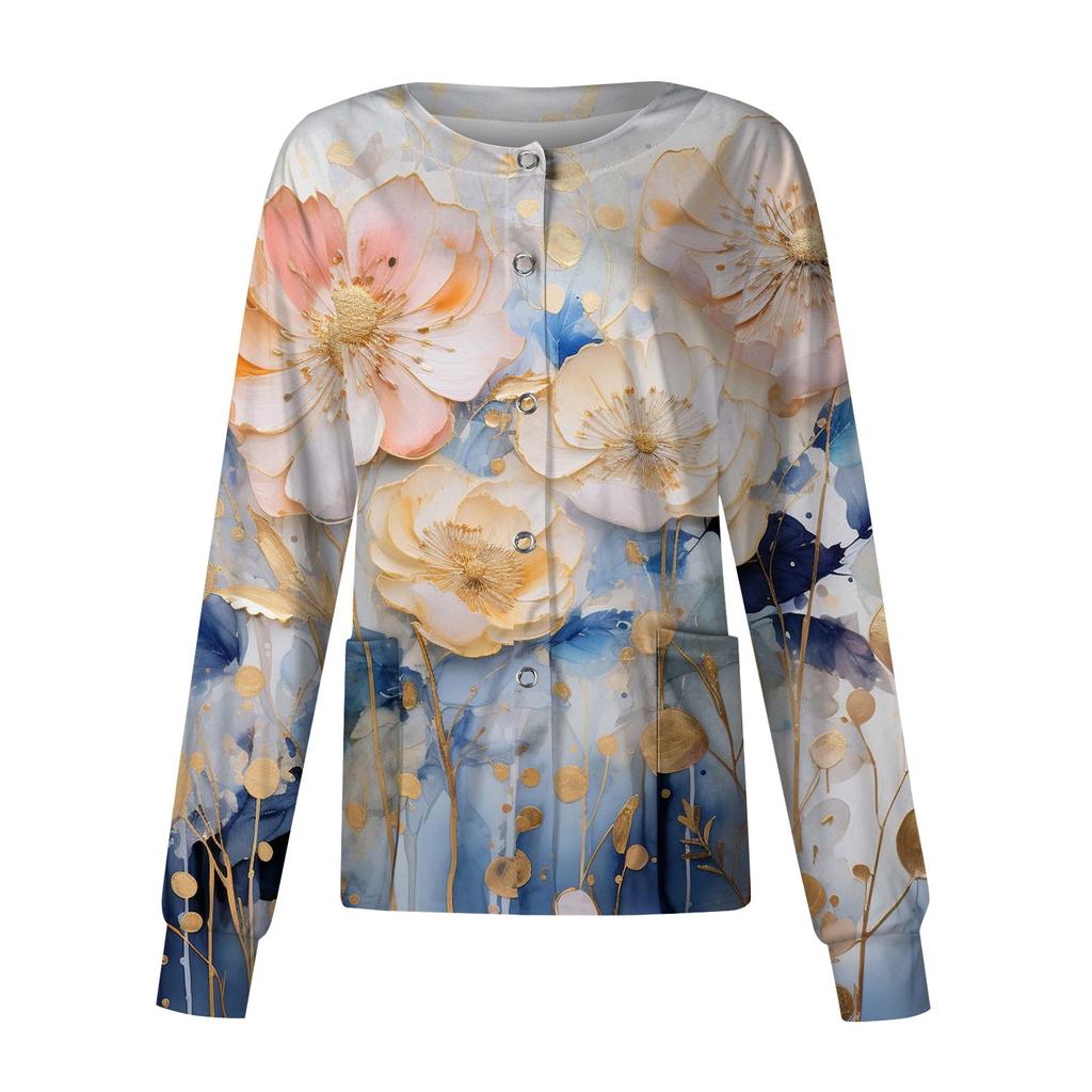 Femei cu mâneci lungi, model, buzunar, guler ridicat de lucru, salopetă de protecție cu un singur piept, jachetă cardigan.