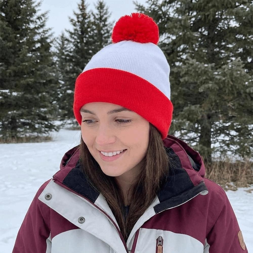 Merry Christmas Hat Christmas Knitted Hat Warm Striped Hat All-match Santa Beanie Hat  Outdoor