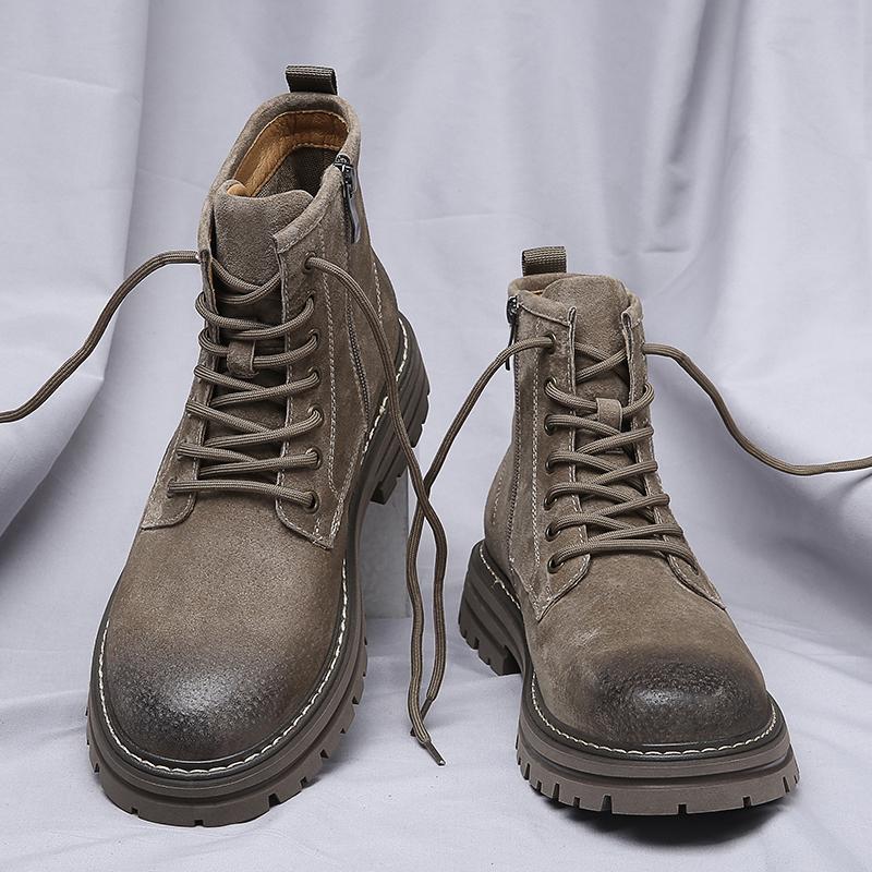 Classic Men High-top Boots Quality Leather Men Boots Winter Ankle Boots Men 2025 New Outdoor Winter Work Shoes Walking Boots