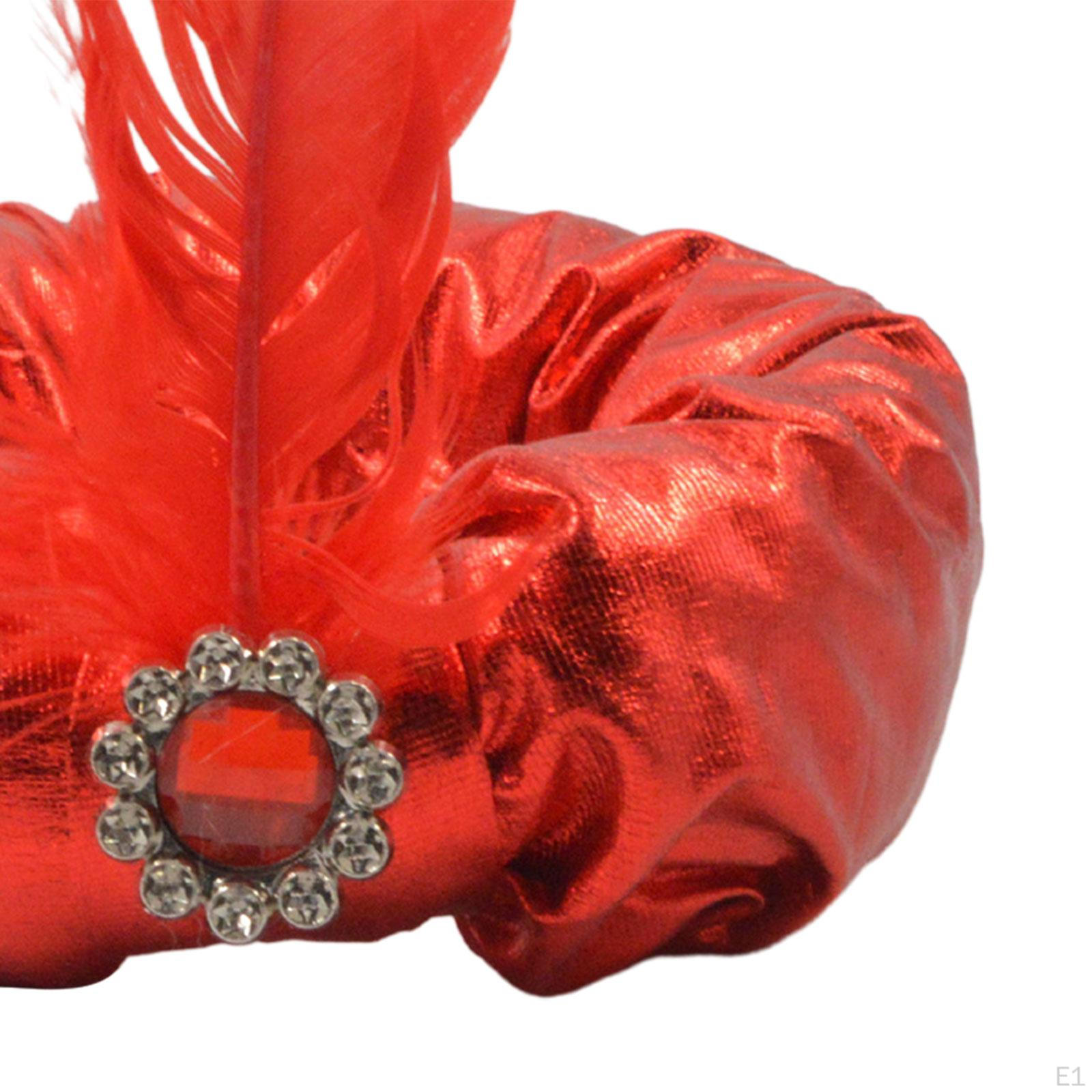 Turban Satin Plissé Sultan Arabe Indien - Foulard Luxe Doré Unisexe Pour Déguisement Fête Thème Arabe Ou Soirée