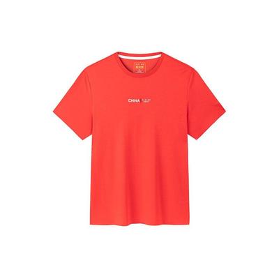Training Series Letter Round Neck Moisture Wicking Pullover Short Sleeve T-Shirt Men Tops Classic-Red 152427160-2
