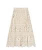 NAKED SURF CLUB Flower Crochet Long Skirt (Beige)