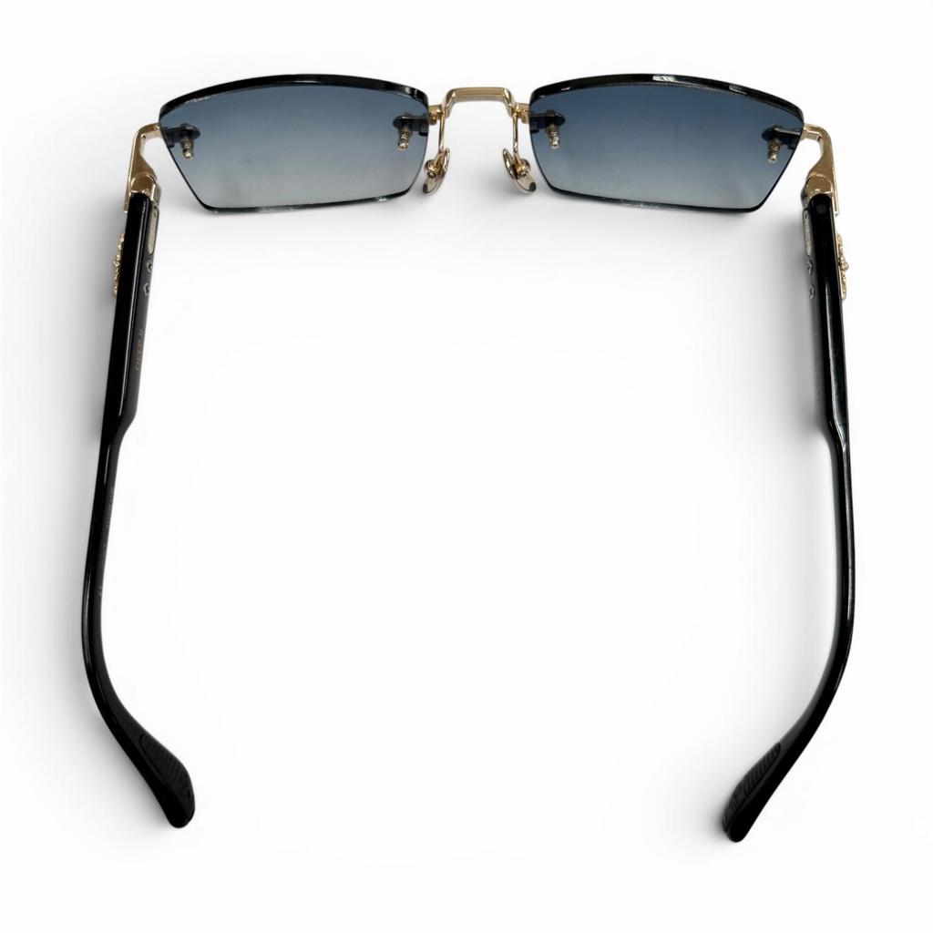 Tolle CHROME HEARTS Sonnenbrille DEEP II schwarz Herren Gebraucht