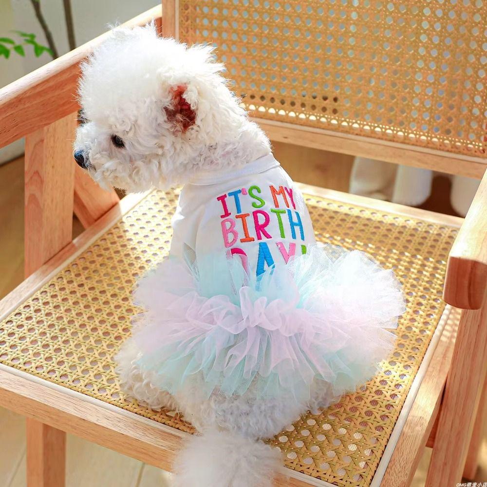 

Lovely Dog Chiffon Dress Princess Dress Pet Fairy Dress For Small Medium Dogs L