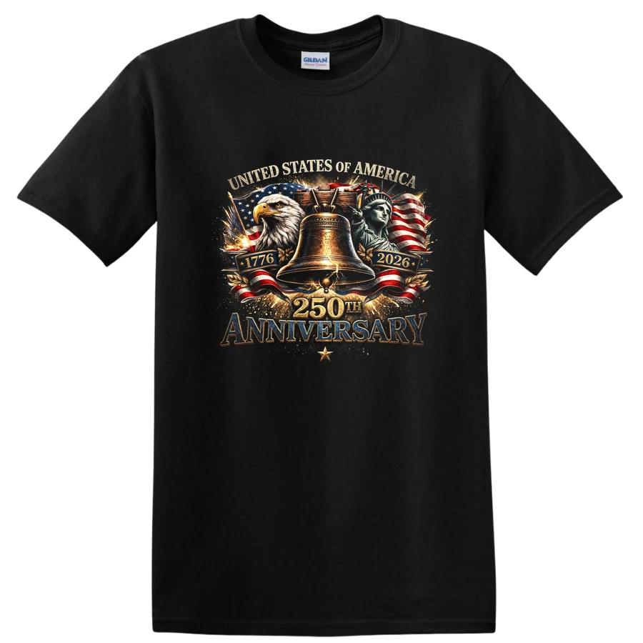 USA 250th Anniversary T Shirt Celebrate Freedom Eagle Liberty Bell Tee 2026 XXL