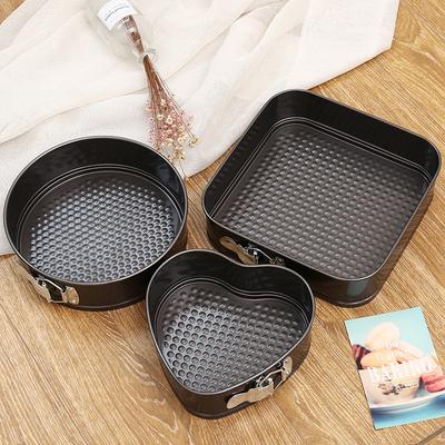 Honeycomb Buckle Springform Cake Pan Set - Non-Stick Carbon Steel Round Baking Mold with Removable Bottom