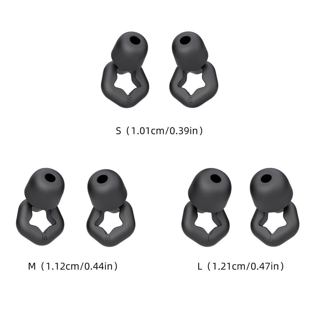 Multi-Size Noise Cancelling Silicone Earplugs Set for Swimming & Sleeping (S/M/L)