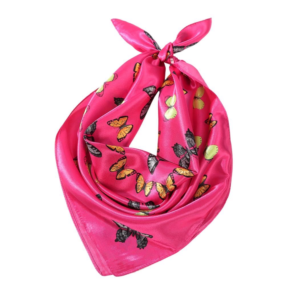 Trendy Silk Scarf with Butterfly Pattern Comfortable Neck Scarf Fashion Headwear for Daily Use Women Fashion Accessories