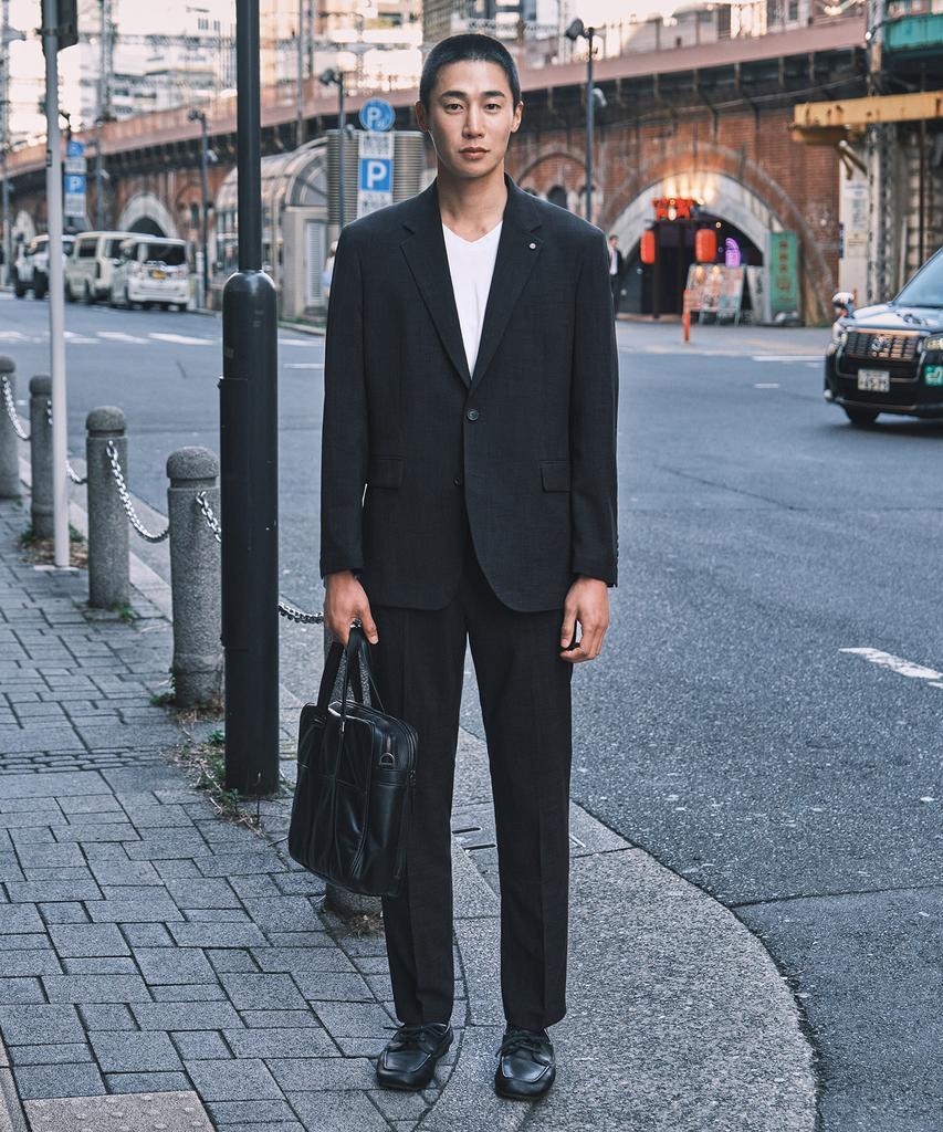STCO Two-Tone Textured Setup Pants_Charcoal Grey (Tapered Fit)_Sepxb01Tsc