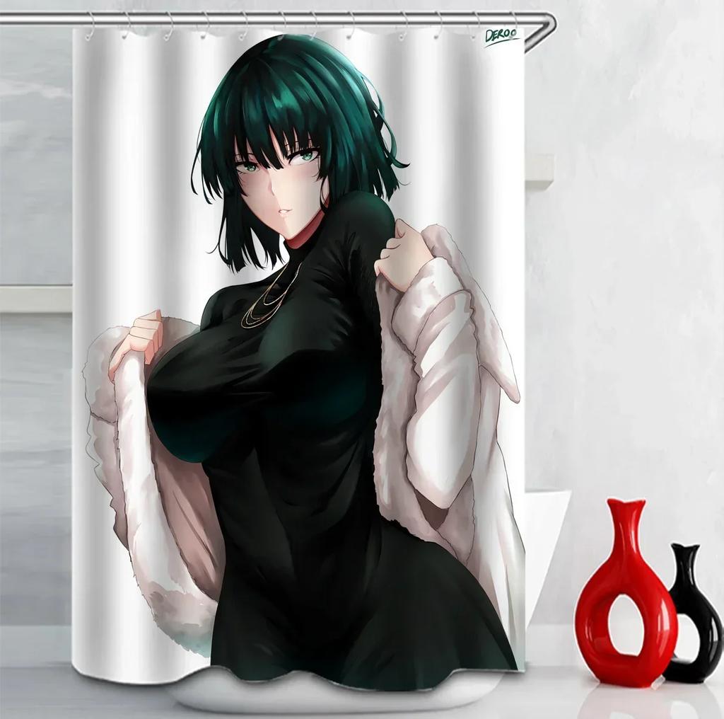 Tenda da Doccia Nuda con Stampa di Ragazza Anime Seno Grande Sedere Grande Forniture per Bagno Decorazione Bagno Impermeabile di Alta Qualità con Gancio