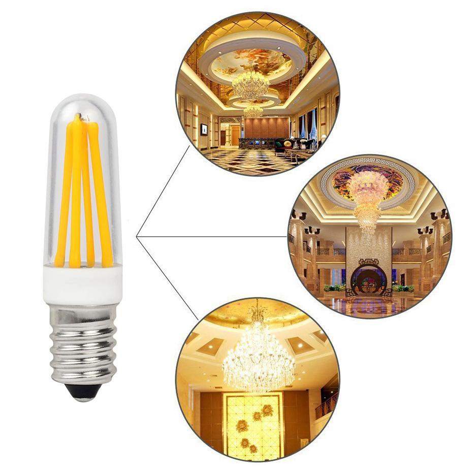 4'lü paket Ultra Parlak E12 E14 Led Lamba AC220V 2W 4W Filament ışık 360 Derece LED Ampul Halojen 40W Avize Işıklarını Değiştirin