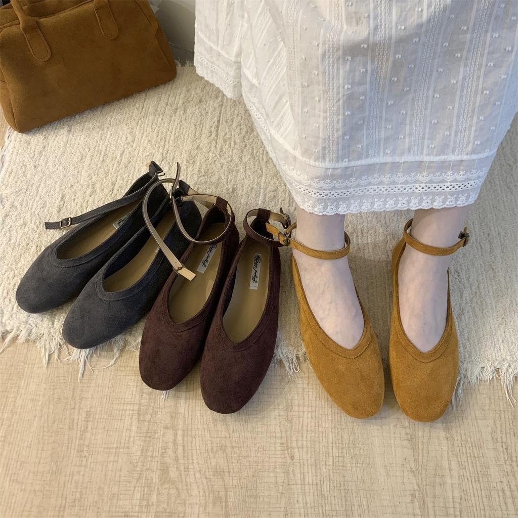 Fashion Bailamos Brand Autumn Women Flat Shoes Ladies Round Toe Mary Jane Shoes Soft Sole Shallow Slip On Ballerinas Shoe Dree Shoes Mu