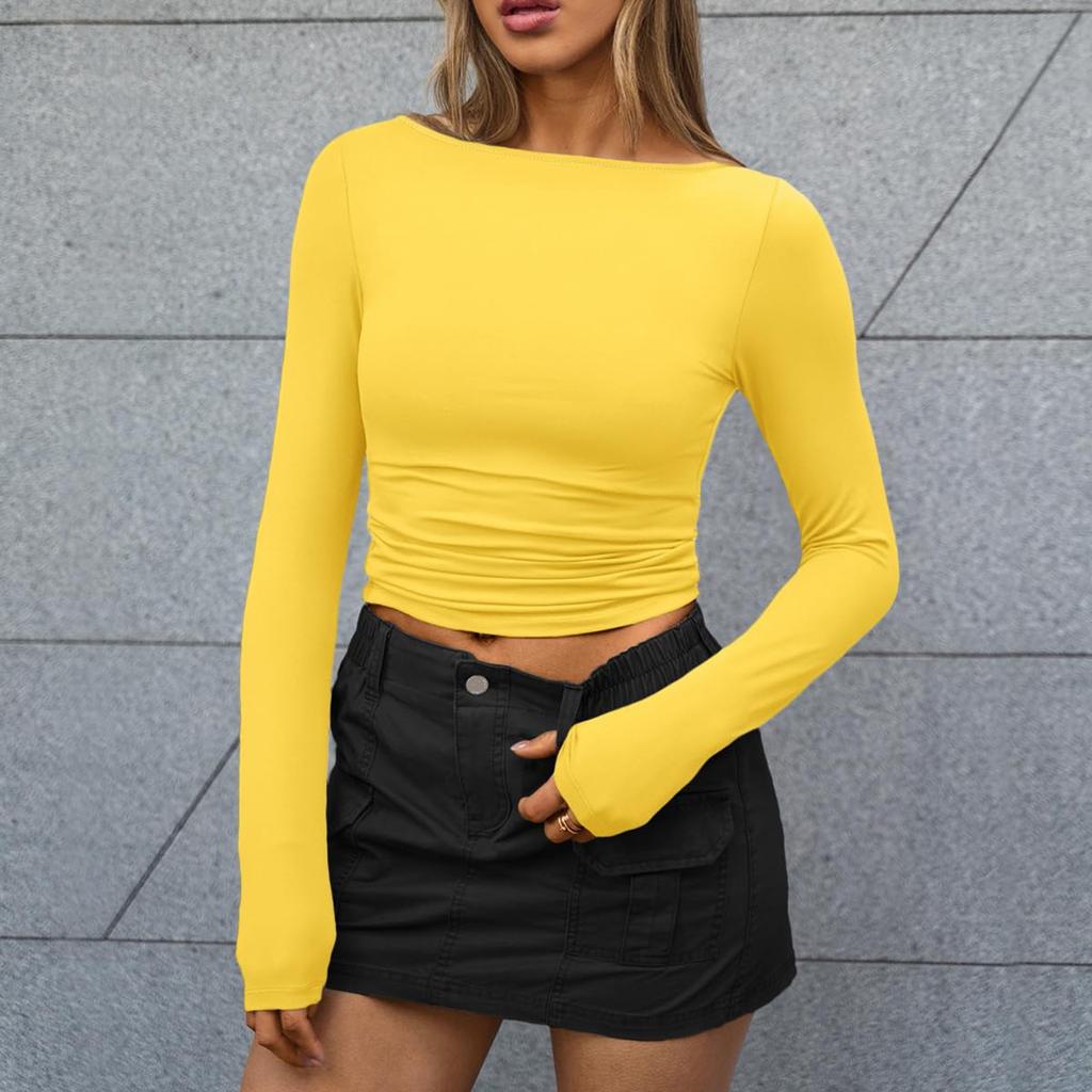 Women's Fashion Casual Slim Long Sleeve Bottom Shirt Outerwear Tops