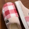Farbe karierte Baumwollpantoffeln Herbst und Winter Paar Freizeit Indoor Zuhause Plüschpantoffeln Schuhe