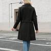 Women's Lapel Mid-length Button-down Woolen Coat