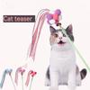Cat Teaser Wand Beaded Kitten Teaser Stick Spot Hair Ball Fringed Fairy Cat Stick Beaded Handmade Cat Stick Play Interactive