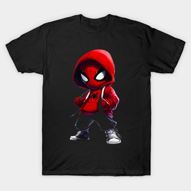 

Men Black Print T-shirt Spiderman Chibi No-Cut Transfer Paper Print Cotton Tshirt 4XL чорний