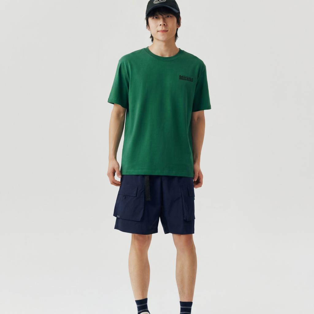 Skechers Solid Color Moisture-Wicking Quick-Dry Cool Feeling UV Protection T-Shirt Unisex Tops L126U044-001Z