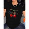 Women's Cherry 3D Printed Short Sleeve Summer Breathable Simple Personalized T-shirt