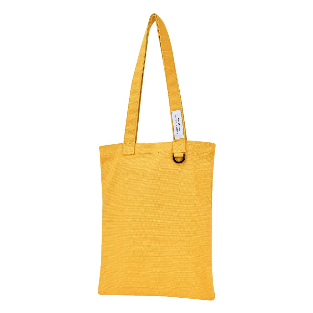 

Avventura Tote Bag, Solid Black Canvas, A4 Size, Vertical, Shoulder Strap, TabletiPad Compatible, Casual, Yellow, avventura0017