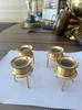 Round Brass Magnifying Glass with Handle | Decorative Handheld Magnifier | Pack of 4