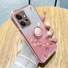 KADEM For Xiaomi Redmi Note 12 4G Kickstand Case Glitter Gradient Rhinestone Flower Phone Cover TPU Electroplating Case