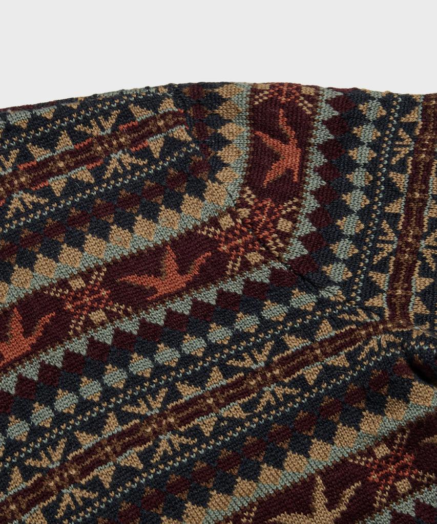 Ledeutonido Fair Isle Wool Knit Sweater Navy