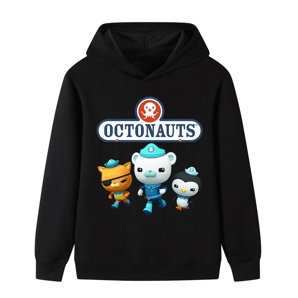 Neu Die Oktonauten Lustiger Aufdruck Jungen Mädchen Fleece Warmes Sweatshirt Herbst und Winter Trend Bequemes Weiches Kinder Kapuzensweatshirt