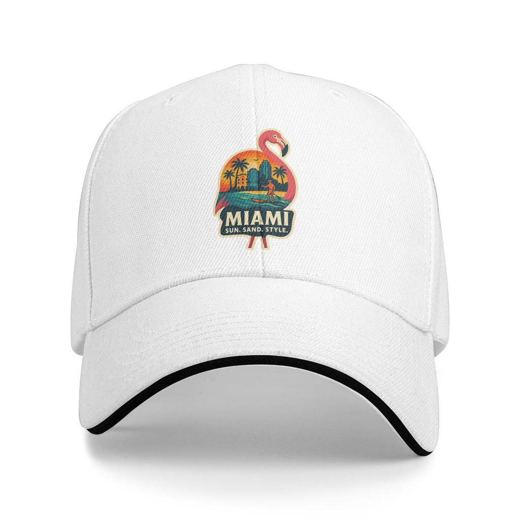 Miami Flamingo Basebollkeps Kpop Rock Solskydd Truckerhatt Herr Dam Klassisk Anpassad DIY Basebollkepsar