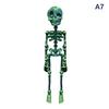 Poseable Skeleton Fridge Magnet 3D Printed Articulated Skeleton Decor Halloween Horror Luminous Skull Magnet Fridge Sticker