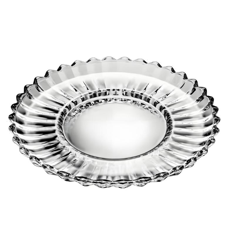 Round Fruit Bowl,Decorative Bowl,Crystal Glass Pedestal Bowl for Kitchen Counter Decors Cake Candy Snacks Organizers