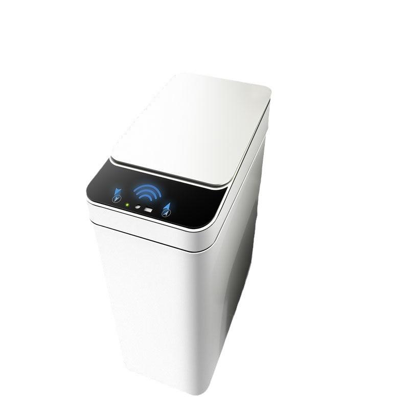 12L Narrow Automatic Sensor Trash Can with Lid Battery Operated Touchless Kitchen Waste Bin Compact Design One Size белый