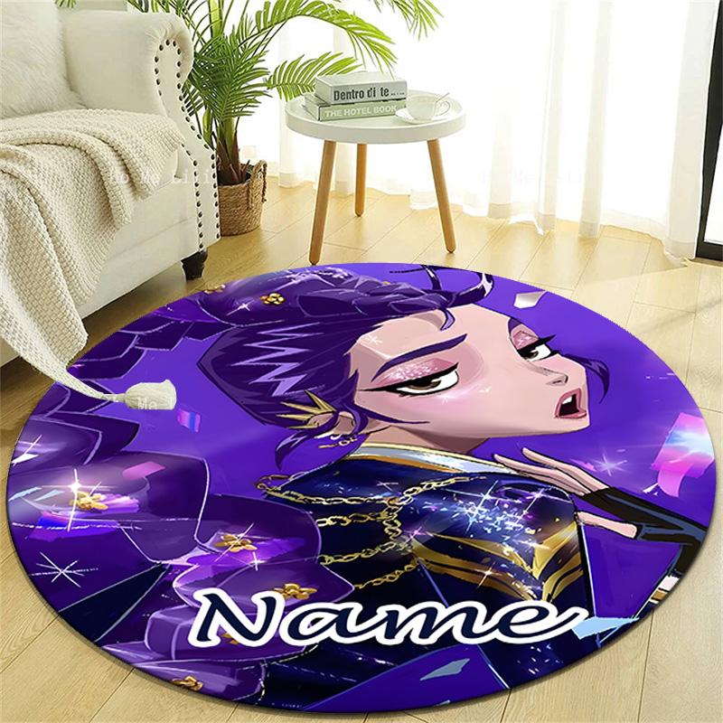 Personalized K-KPop Demon Hunters Round Chair Office Rug - Perfect for Mat, Office Chair & More - Ideal Gift for Birthdays and Holidays