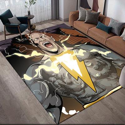 Black Adam Anti-slip Rug, Rectangular Carpet for Living Room, Bedroom, Sofa and Game Area