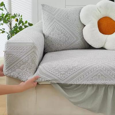 Sofaabdeckung Schmutzabweisend und Staubdicht Ganzjahres-All-Inclusive-Universalset Gerade Reihe Integriertes Dreisitzer-Sofa Schutzhülle