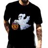 Retro Clown Graphic Male T-shirts Harajuku Tees Man Hip Hop T-shirt Halloween Black Streetwear